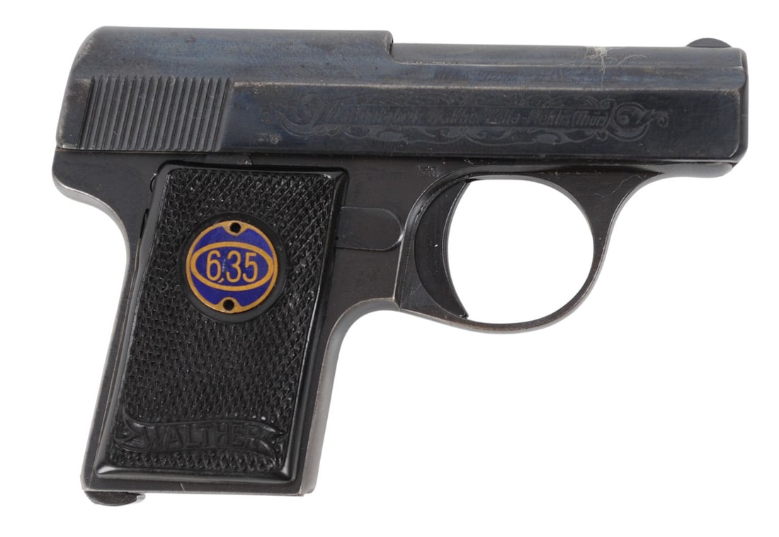 Walther Model 9 6.35mm Semi Auto Pocket Pistol FFL 630666 (J3R1): A Walther Model 9 6.35mm Semi Auto Pocket Pistol in good to very good condition with a bright and defined bore. The action appears to function properly with minor wear to the original finish. The Walt