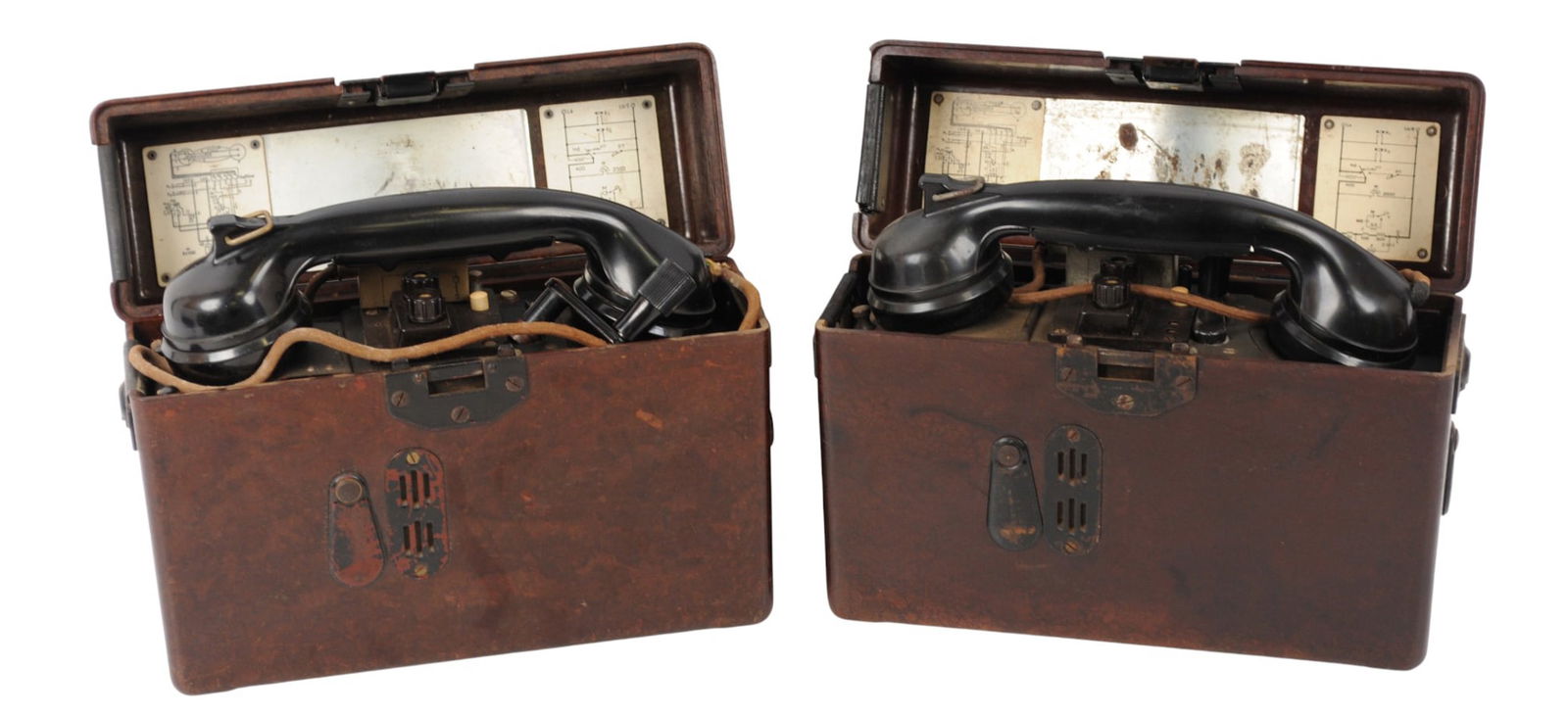 Two *German World War II era Bakelite Field Phones (CWA) (1 of 11)