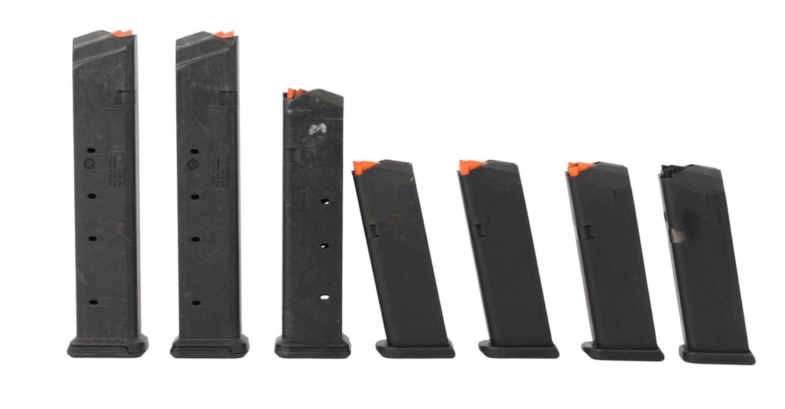 Glock 9mm 27,21, and 15 Rd magazine Lot of 7(APL) (1 of 8)