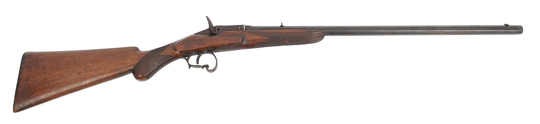 Belgian Flobert .22 Caliber Parlor Rifle - FFL # NSN (A1): A Belgian Flobert .22 Caliber Parlor Rifle in good condition with a dirty bore. The action appears to not function properly with moderate wear to the original finish and heavy patina.