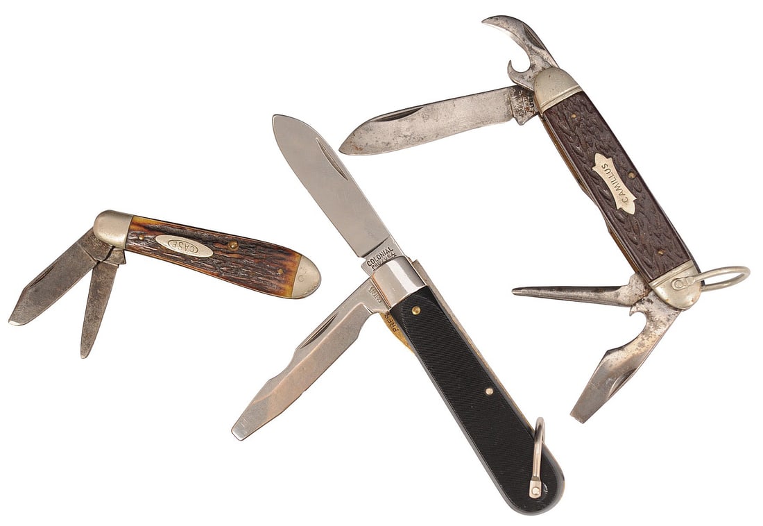 US WWII era Pocket Knives Lot of 3  (D3J) (1 of 11)