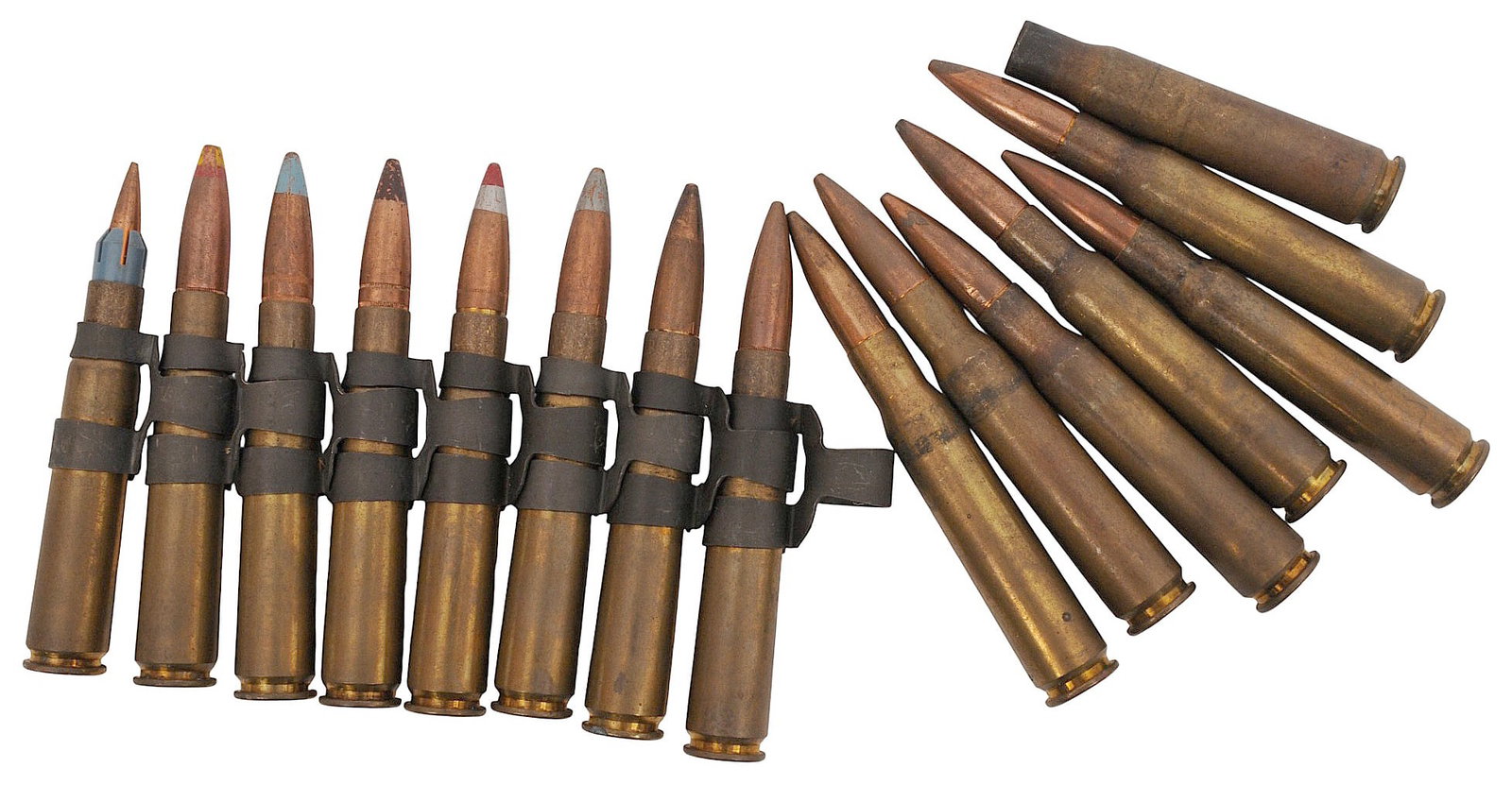 US Military Inert .50 Cal Ammunition Belt / Loose Lot of 14(E2N): A US Military Inert .50 Cal Ammunition Belt / Loose Lot of 14 in good condition.