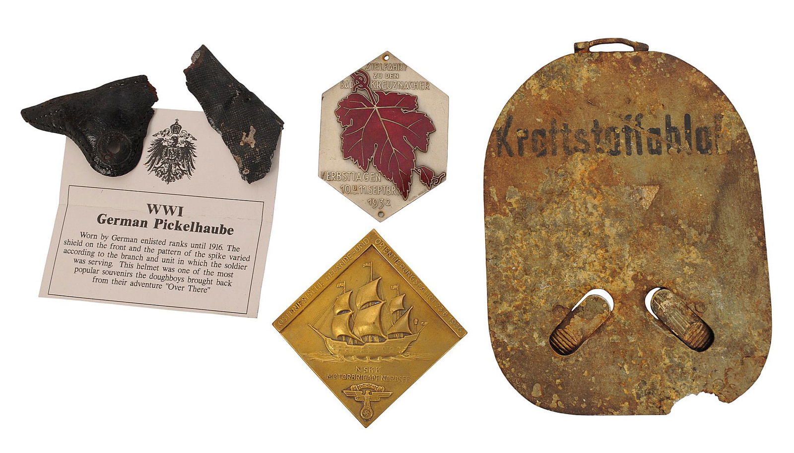 *German WWI & WWII-Era Relics and Souvenirs Lot of 4 (C3T) (1 of 9)