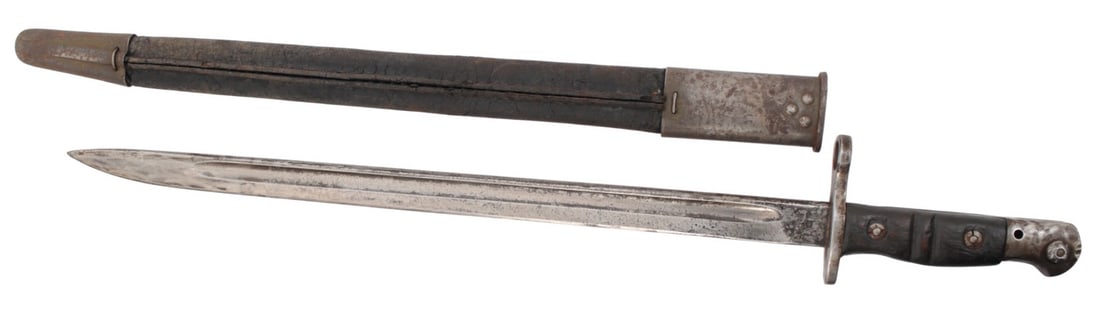 US Military WWI era M-1917 Enfield Rifle Winchester-Produced Bayonet (E2N): This US Military WWI era M-1917 Enfield Rifle Winchester-produced Bayonet is in good condition with M1907 scabbard.