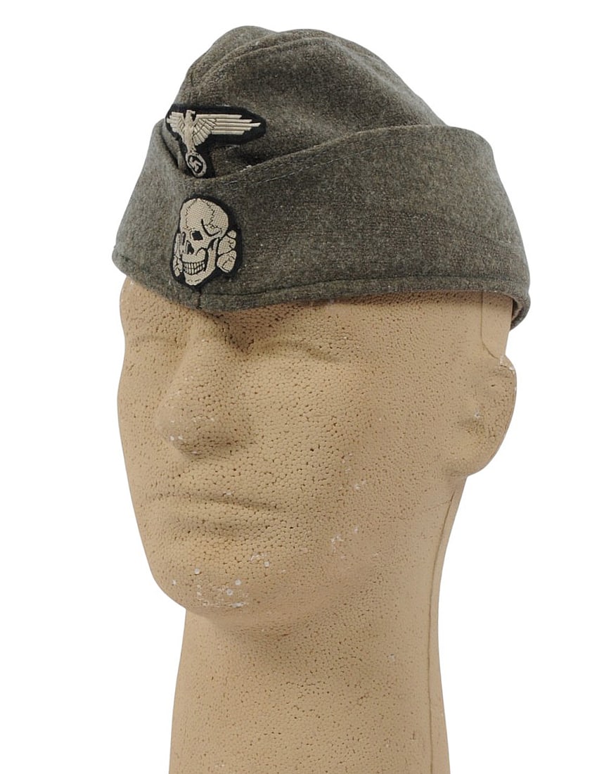 *German WW2 3rd SS 'Deathshead' Totenkopf M43 Field Cap (BM) (1 of 10)