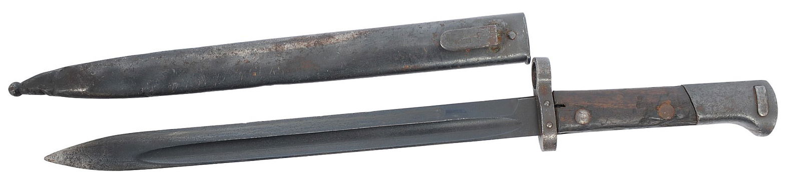Czech Military WWII era VZ-24 Mauser Rifle Bayonet (APL): A Czech Military WWII era VZ-24 Mauser Rifle Bayonet and scabbard in fair to good condition.