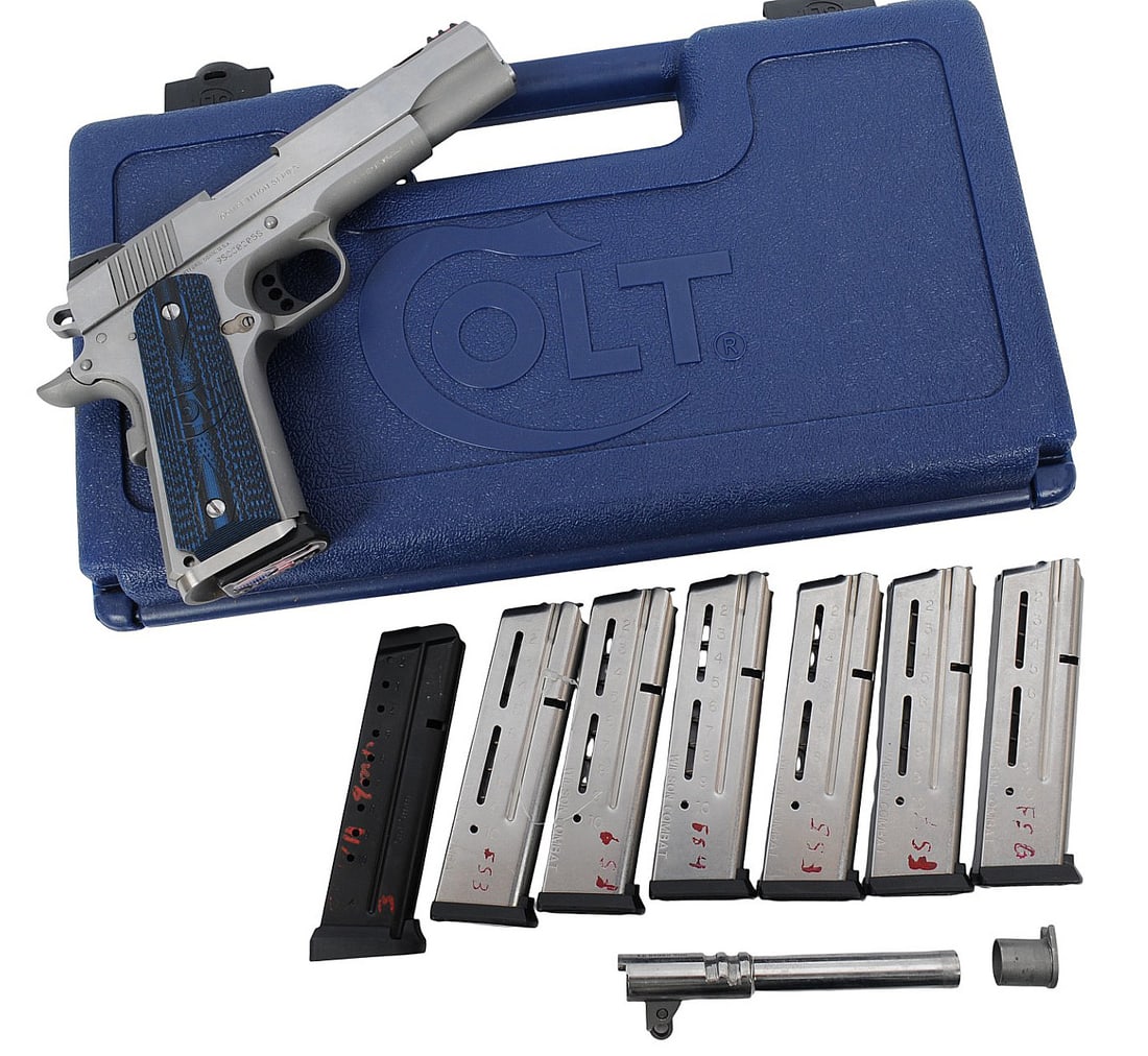 Colt Government Model Competition Series 9mm Semi Auto Pistol FFL 9SCC02058 (FIS1): A Colt Government Model Competition Series 9mm Semi Auto Pistol in good to very good condition with a bright and defined bore but needs light cleaning. The action appears to function properly with