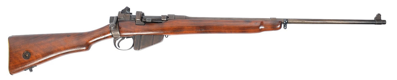 Rare British Military #1 MK 5 (V) .303 1922 Lee-Enfield Sporter Bolt-Action Rifle - FFL # 4531 (A1): A Rare British Military #5 (V) .303 1922 Lee-Enfield Sporter Bolt-Action Rifle in good condition with a dirty and dark bore. Only about 2,000 were produced and most of them were later convert to #4 En
