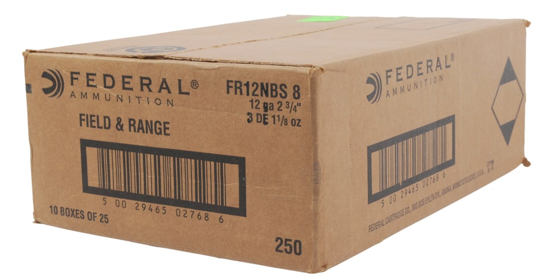 Federal 12 Ga. Box Lot of 250 Rds.(A2G): A Federal 12 Ga. Box Lot of 250 Rds. in good to very good condition.