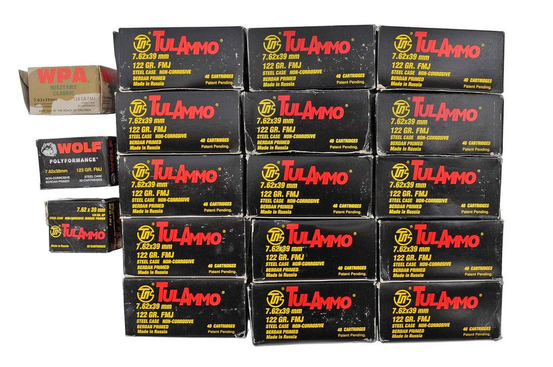 Tula Ammo / Wolf 7.62x39mm Ammo Can Box Lot of 660 Rds. (A2G) (1 of 4)