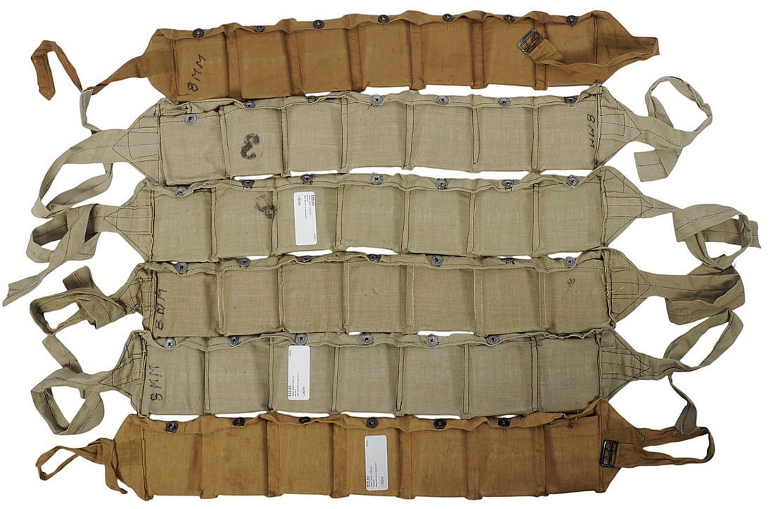Surplus 8mm Mauser Ammo Can Bandolier Lot of 350 Rds. (A2G) (1 of 5)