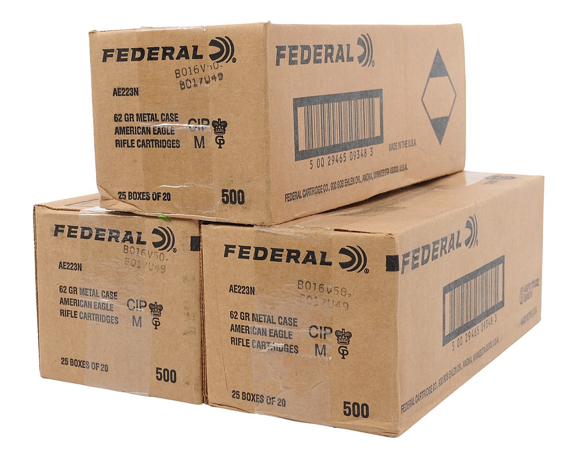 Federal 223 Remington Box Lot of 1500 Rds.(A2J) (1 of 2)