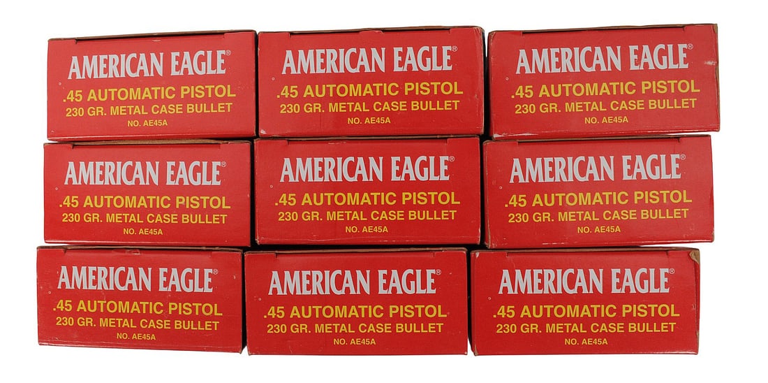 American Eagle 45 ACP 50 Rd. Box Lot of 450 Rds. (JBK) (1 of 4)