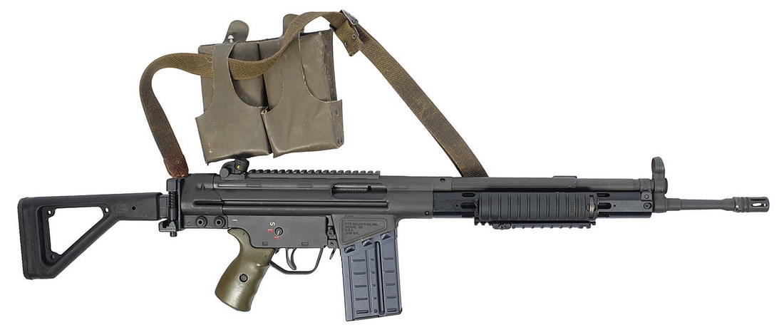 PTR PTR91 .308 Semi-auto Rifle FFL Required: GI21587 (APL1): A PTR PTR91 .308 Semi-auto Rifle that is in good to very good condition with a bright and defined bore. The action appears to function properly, and the finish shows light usage wear. The rifle has be