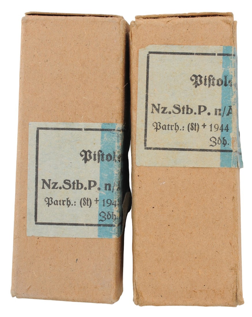 Rare *German WWII 1944 Dated Military Issue 9mm 16 Rd. Box Lot of 32 Rds. (Q2K) (1 of 3)