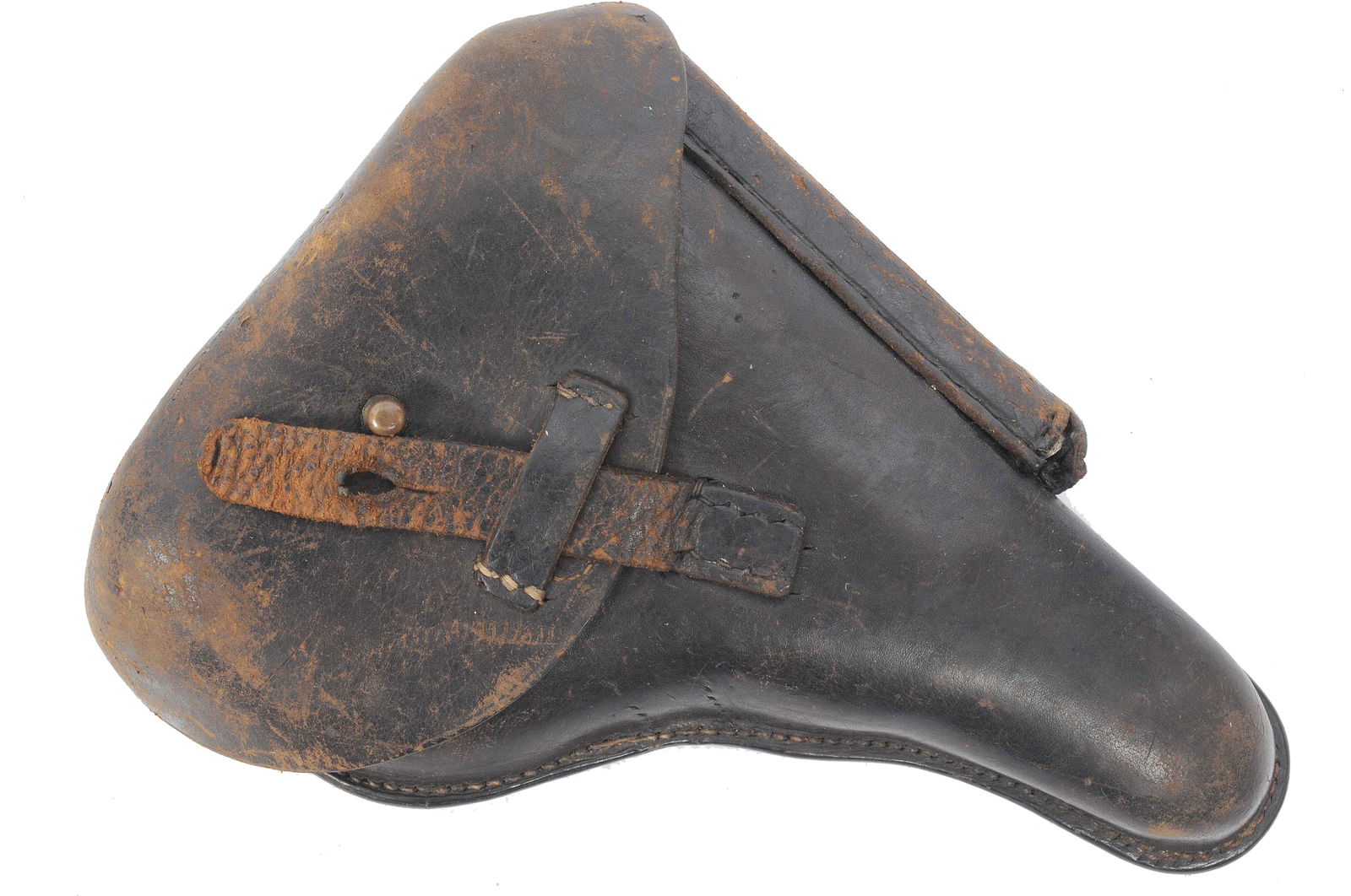Rare *German Pre WWII Weimar Era Police Unit Marked Luger Holster with Extra Magazine (APL): A Rare *German Pre WWII Weimar Era Police Unit Marked Luger Holster with Extra Magazine in good condition with some wear to the exterior finish and cosmetic damage. The holster comes with what appears