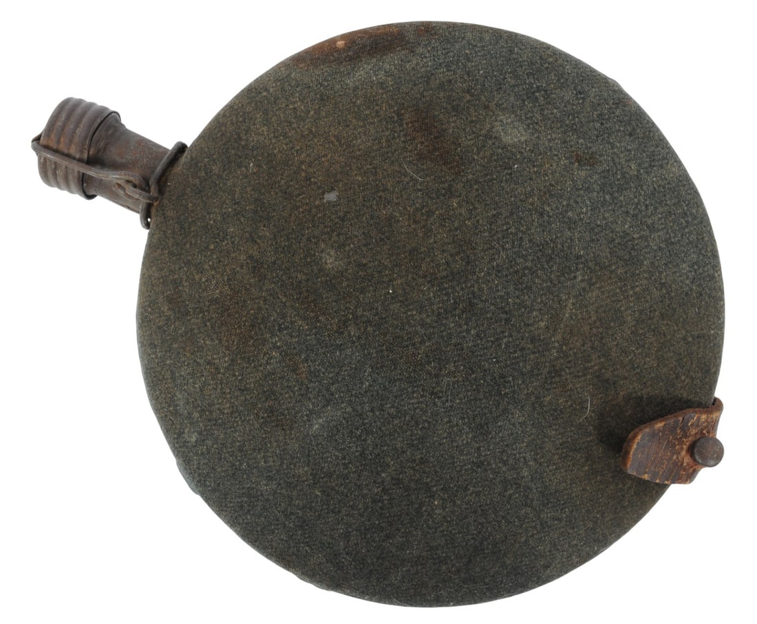 Pre-WWI Eastern European Military Drum Canteen (A): A rare Pre-WWI Eastern European Military Drum Canteen in good condition with some mothing to the cover. 