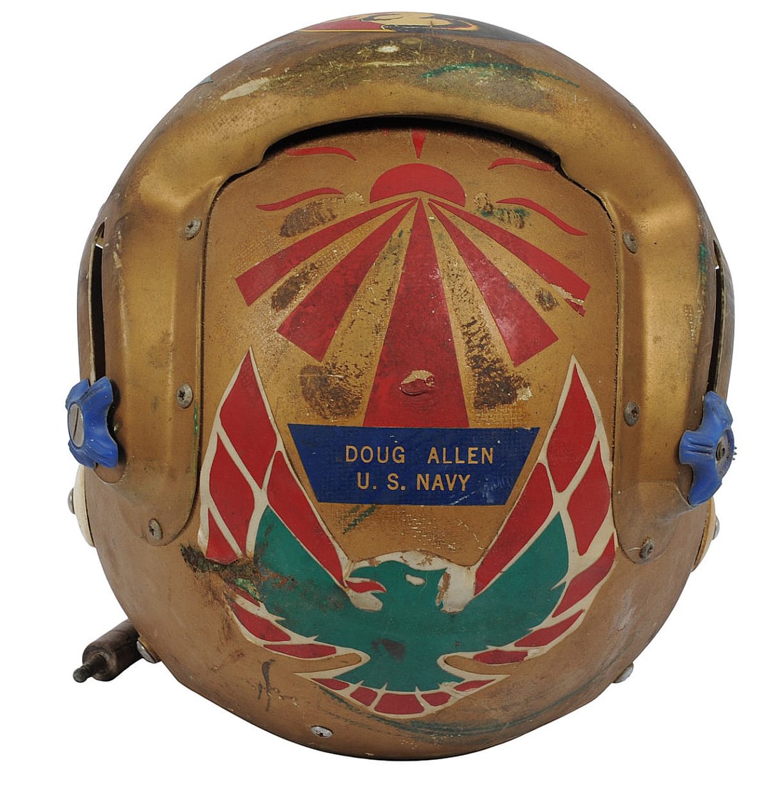 Named Cold War Era US Navy Pilots Helmet with Avionics (D4E) - 4