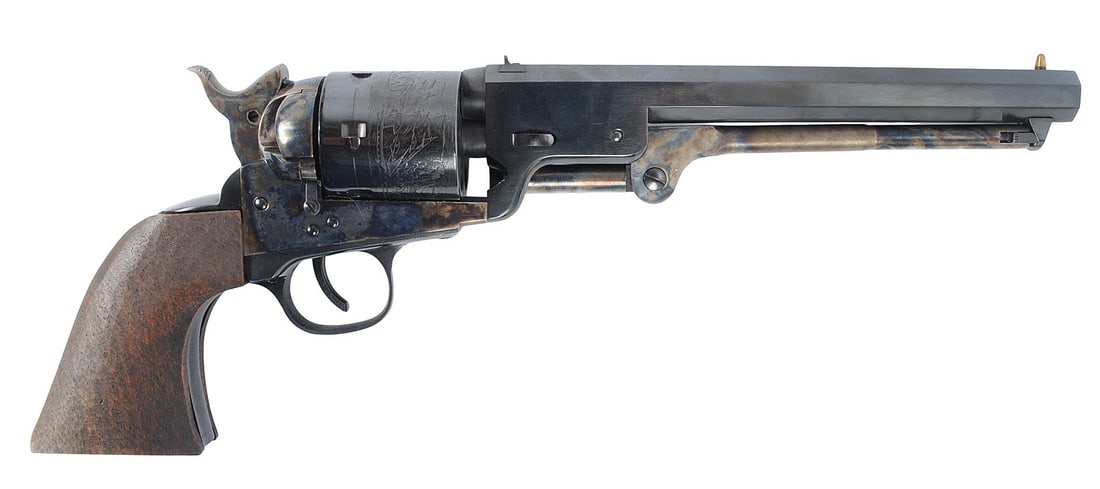 Italian Uberti Cimarron 1851 Navy Richard Mason Conversion Copy 38 SPL SA Revolver FFL X44107 (DET1) (1 of 8)