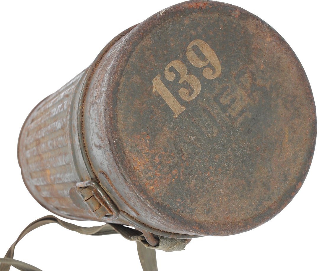 *German WWII Military Gas Mask and Cannister (PBS) - 5