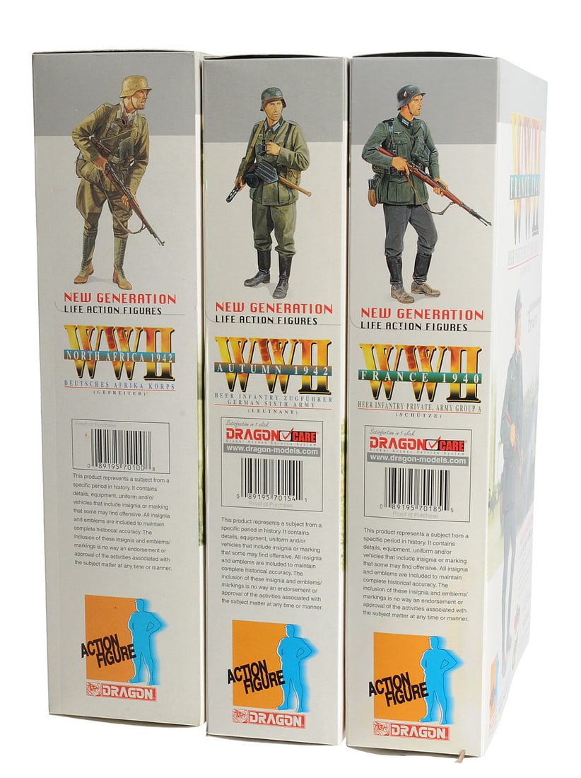 Dragon Inc. WWII German Heer and Afrika Corp Infantry Action Figure Lot of 3(C3T) - 3
