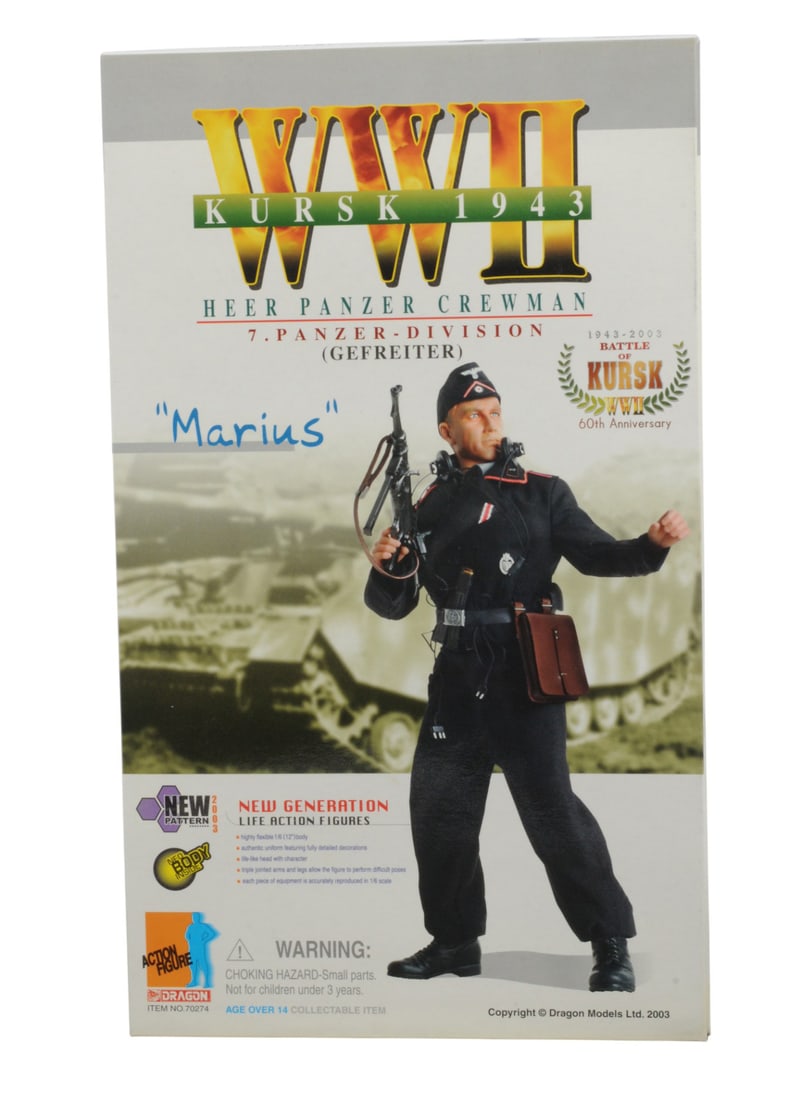 Dragon Inc. WWII German Totenkopf Panzer Grenadier and Panzer Crewman Action Figure Lot of 2(C3T) - 12