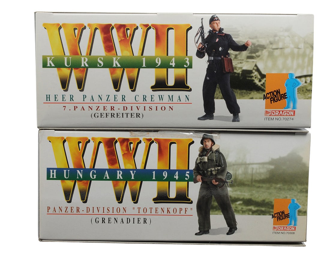 Dragon Inc. WWII German Totenkopf Panzer Grenadier and Panzer Crewman Action Figure Lot of 2(C3T) - 2