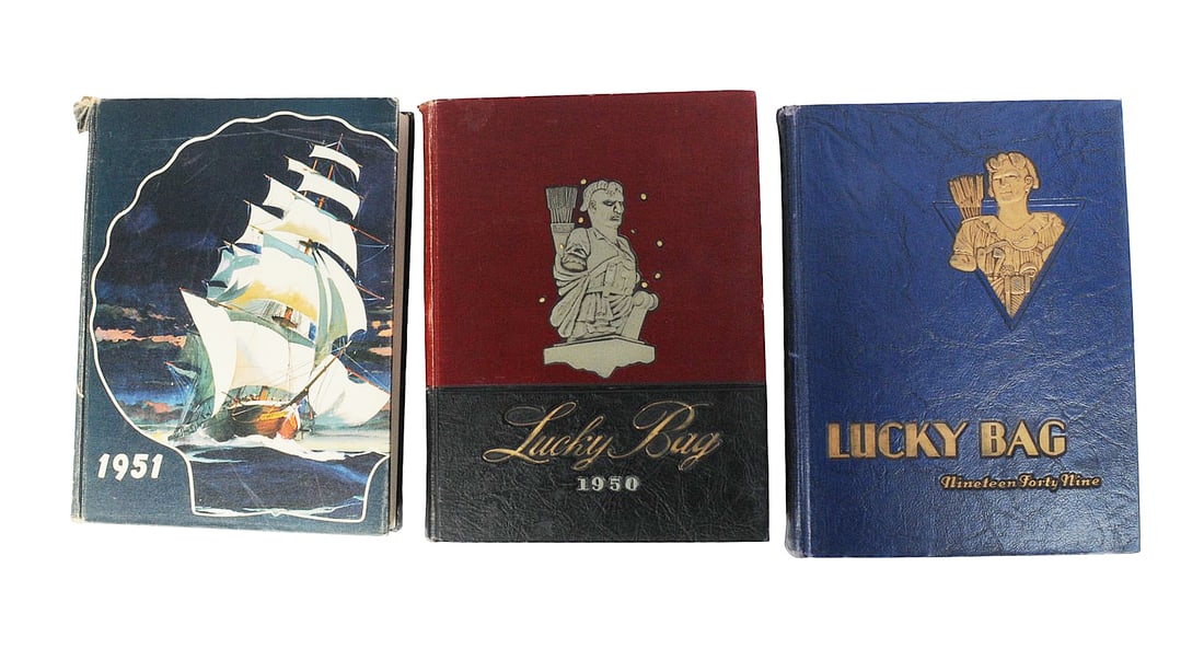 Vintage US Naval Academy Annapolis 1949 - 1951 "Lucky Bag" Year Books Lot of 3 (B3V) (1 of 20)