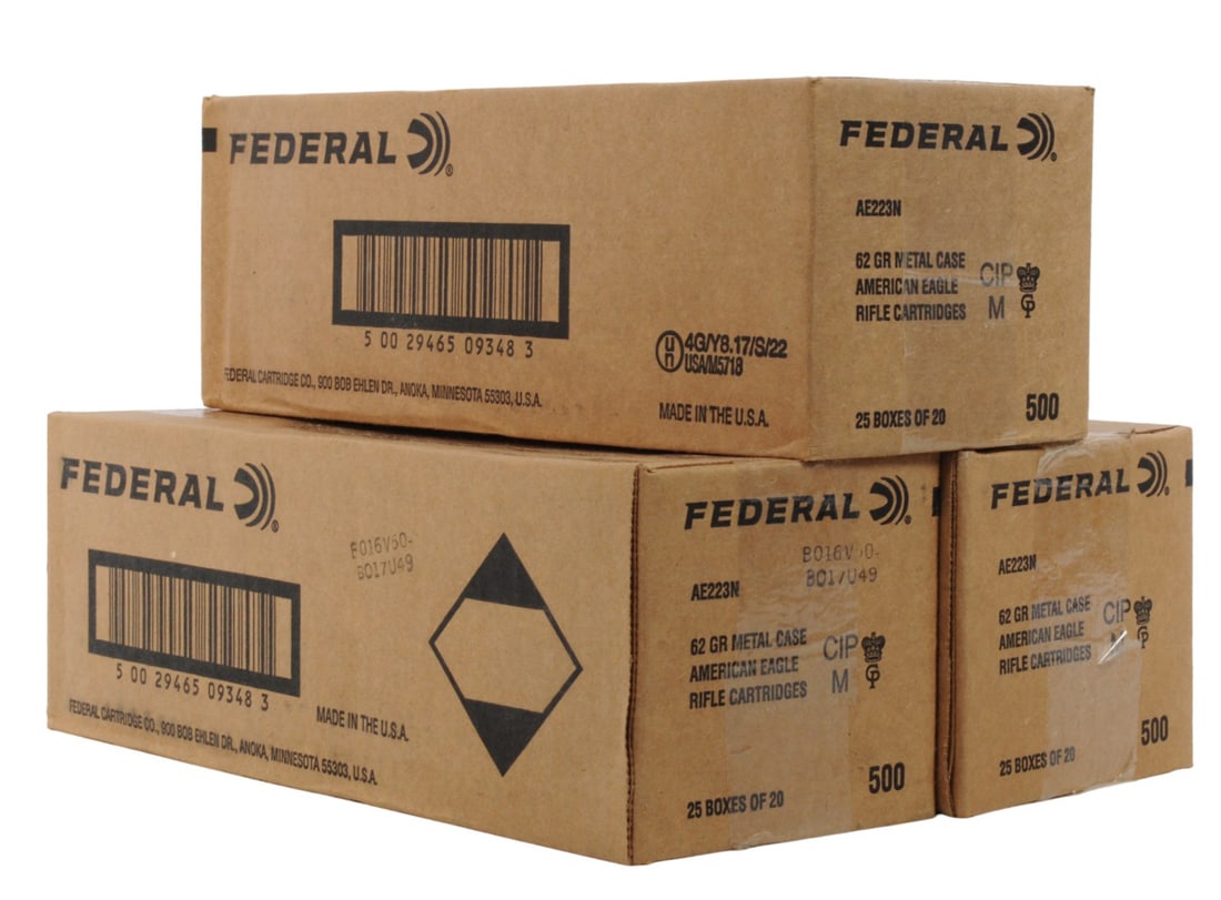 Federal 223 Rem. 62Gr Box Lot of 1500 Rds. (A2J) - 2