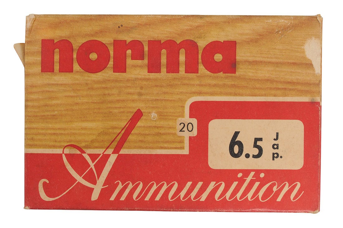 Norma 6.5 Japanese Box of 20 Rds. (HBK): A Norma 6.5 Japanese Box of 20 Rds. in good to very good condition. 