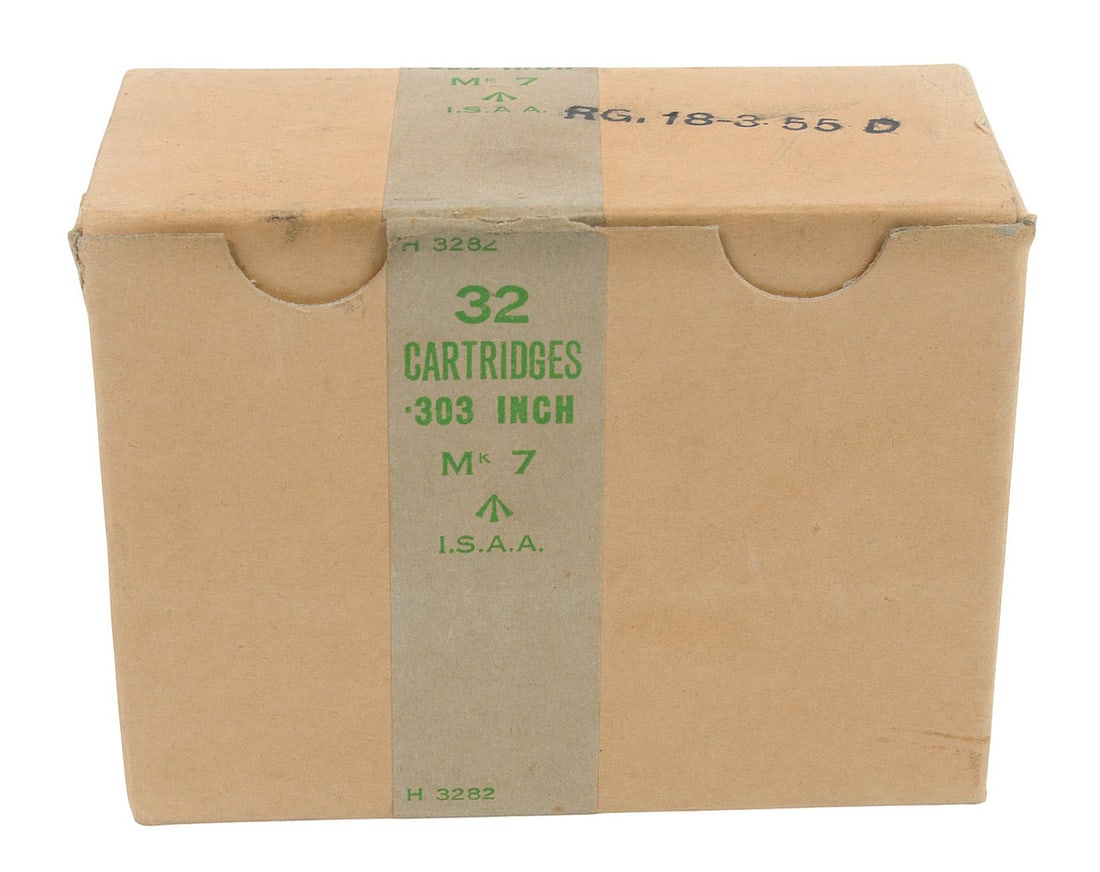British Surplus Post WW2 303 Brit Sealed Box of 32Rds. (HKB) (1 of 3)