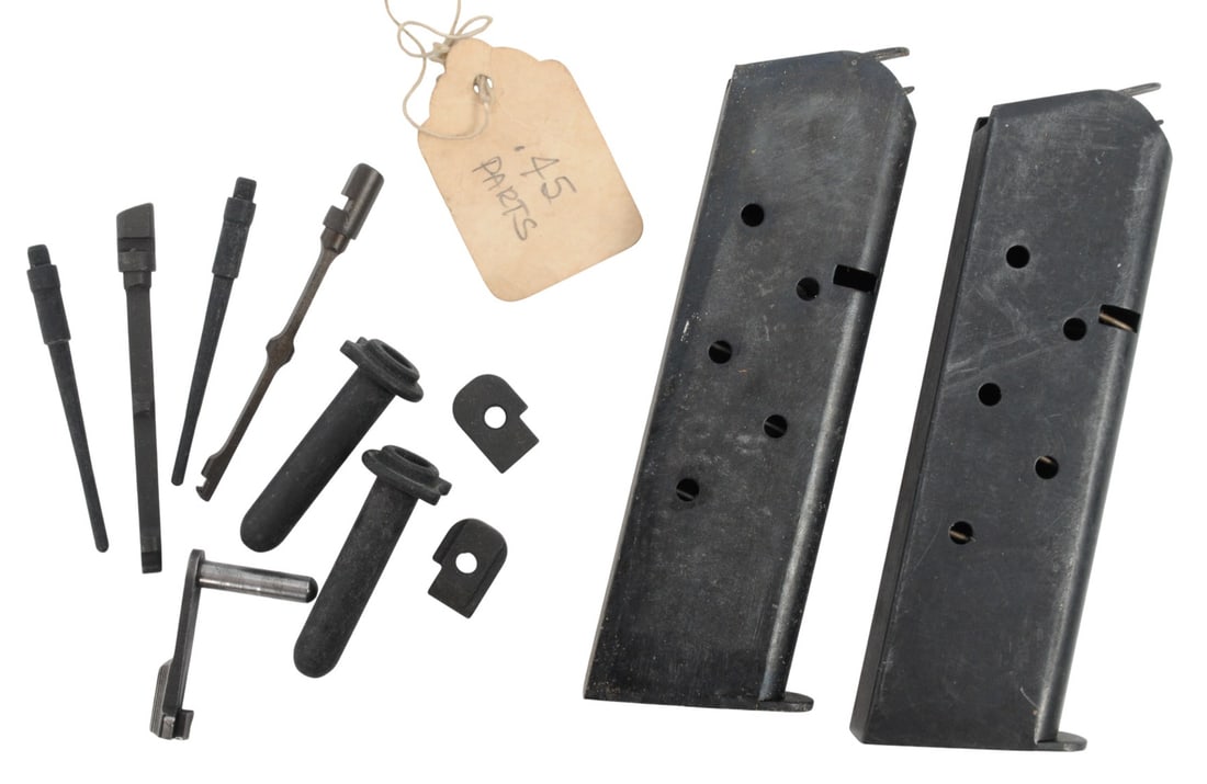 USGI US Military Surplus 1911 Magazine Lot of 2 and Lot of 9 1911 Spare Parts (Q2K) (1 of 4)