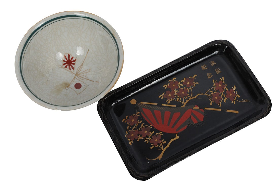 Imperial Japanese WWII Military Saki Tray and Rice Bowl (CPD) (1 of 15)