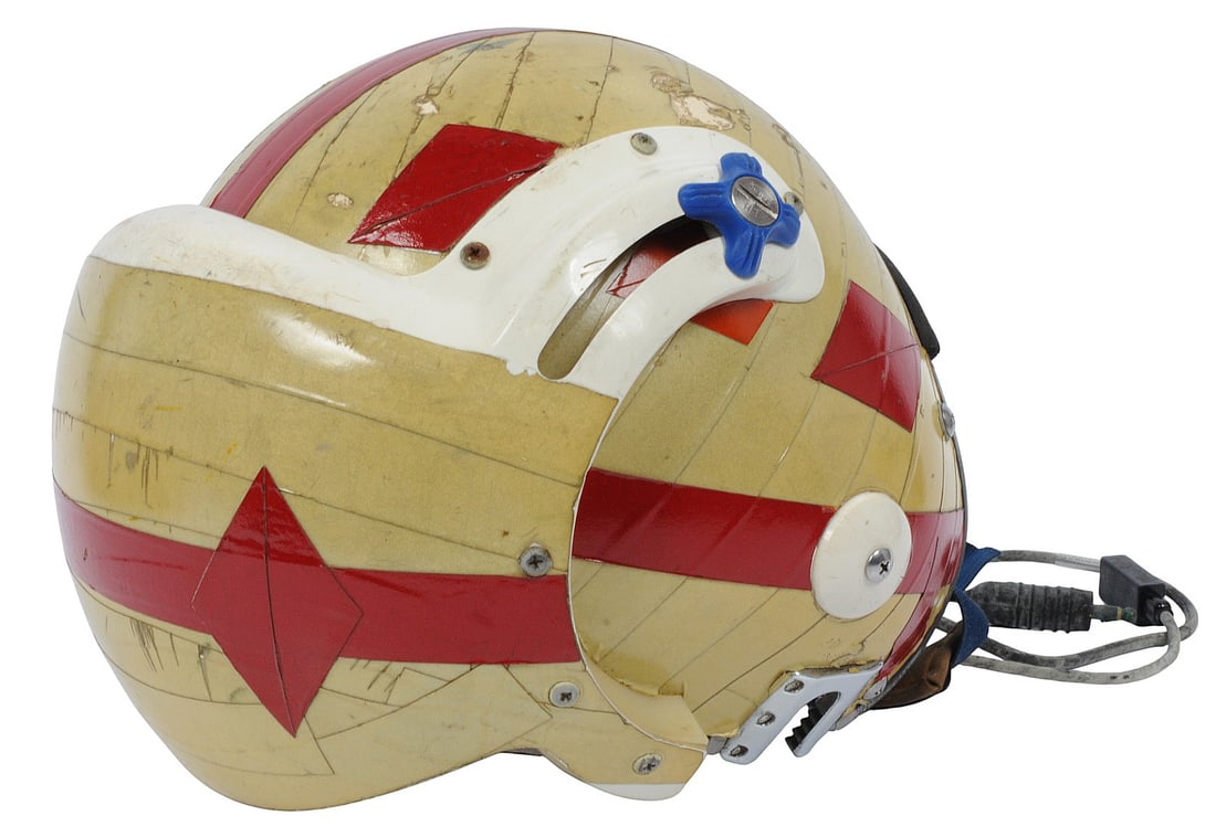 US Navy Vietnam War era Taped Fighter Pilot Helmet, Baf & Flahlight (B4M) - 4
