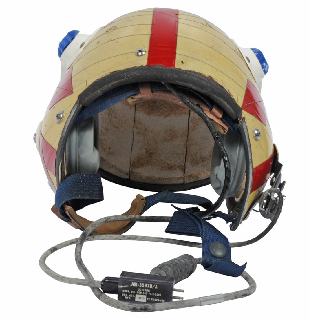 US Navy Vietnam War era Taped Fighter Pilot Helmet, Baf & Flahlight (B4M) - 7