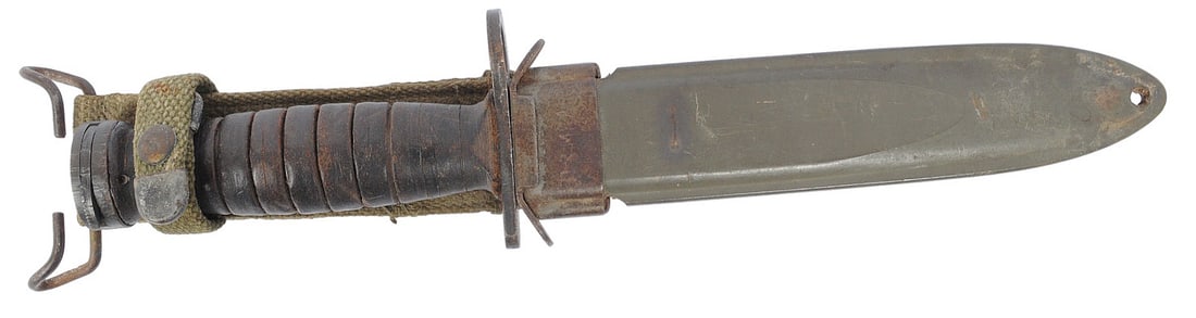 US Military WWII-Korean War era M4 M1 Carbine Bayonet with M8A1 Scabbard (AIF) - 4