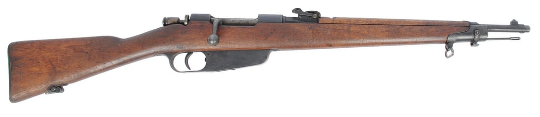 Rare Italian Military WWI issue Alpine M1891 TS 6.5mm Carcano Bolt=Action Carbine - FFL # E2119 (A1): A rare Italian Military WWI issue Alpine M1891 TS 6.5mm Carcano Bolt-Action Carbine with the oddball transverse bayonet lug. It is a 1902 Brescia production carbine with the cleaning rod.