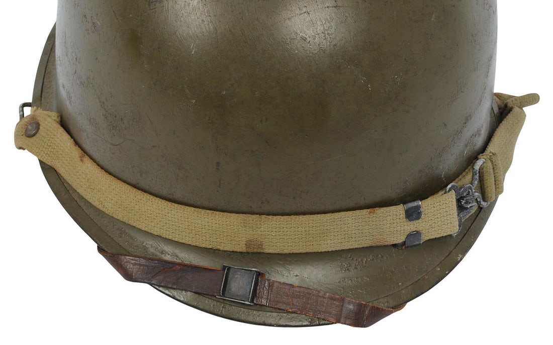 US Military WWII issue M-1 Helmet, Liner, and Chin-Strap (TJZ) - 5