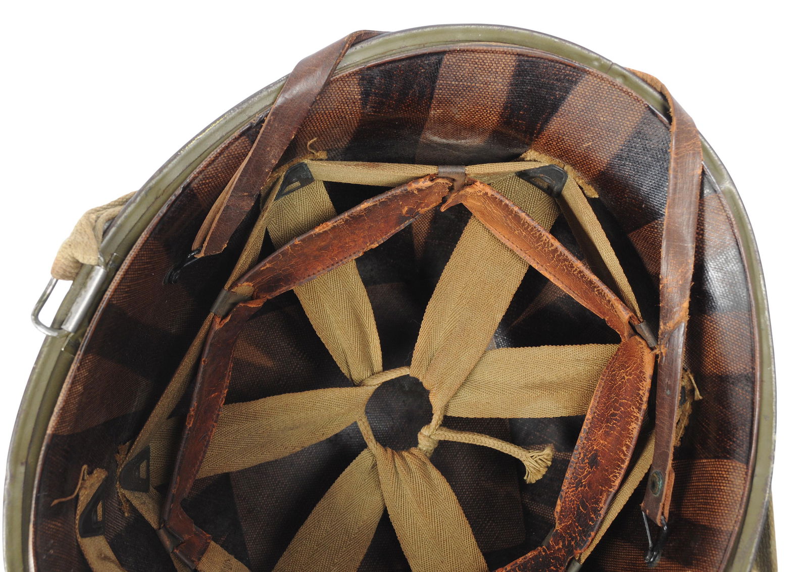 US Military WWII issue M-1 Helmet, Liner, and Chin-Strap (TJZ) - 8