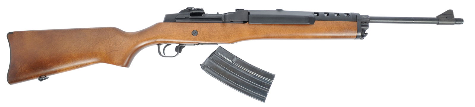 Ruger Ranch Rifle Mini-14 .223 Rem Semi-auto Rifle FFL Required: 196-57183 (KCD1): A Ruger Ranch Rifle Mini-14 .223 Rem Semi-auto Rifle that is in good to very good condition with a bright and defined bore. The action appears to function properly, and the finish has minor areas of