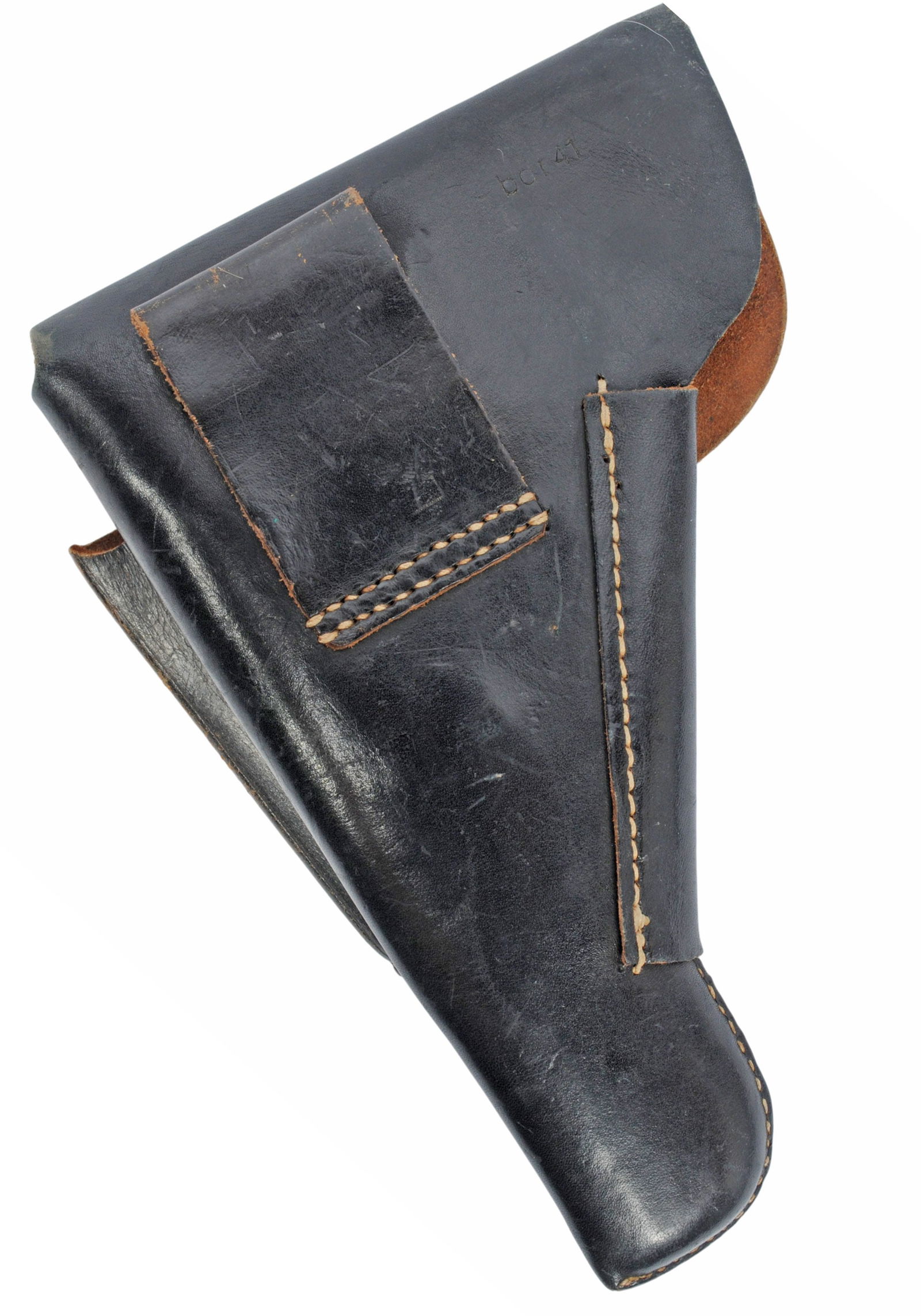 Scarce *German WWII BDR Code 1941 Dated Waffen SS Depot Marked Occupied Hi-Power Holster (APL) (APL) - 2