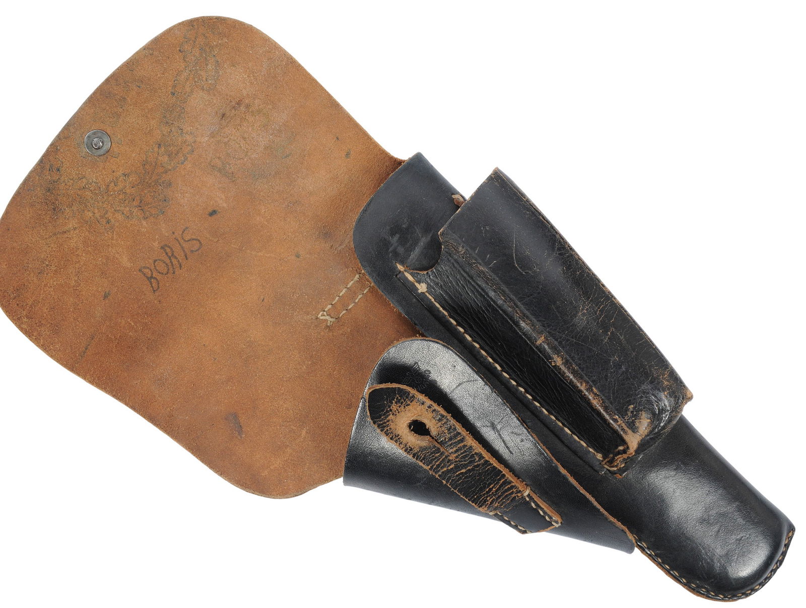 Scarce *German WWII BDR Code 1941 Dated Waffen SS Depot Marked Occupied Hi-Power Holster (APL) (APL) - 3