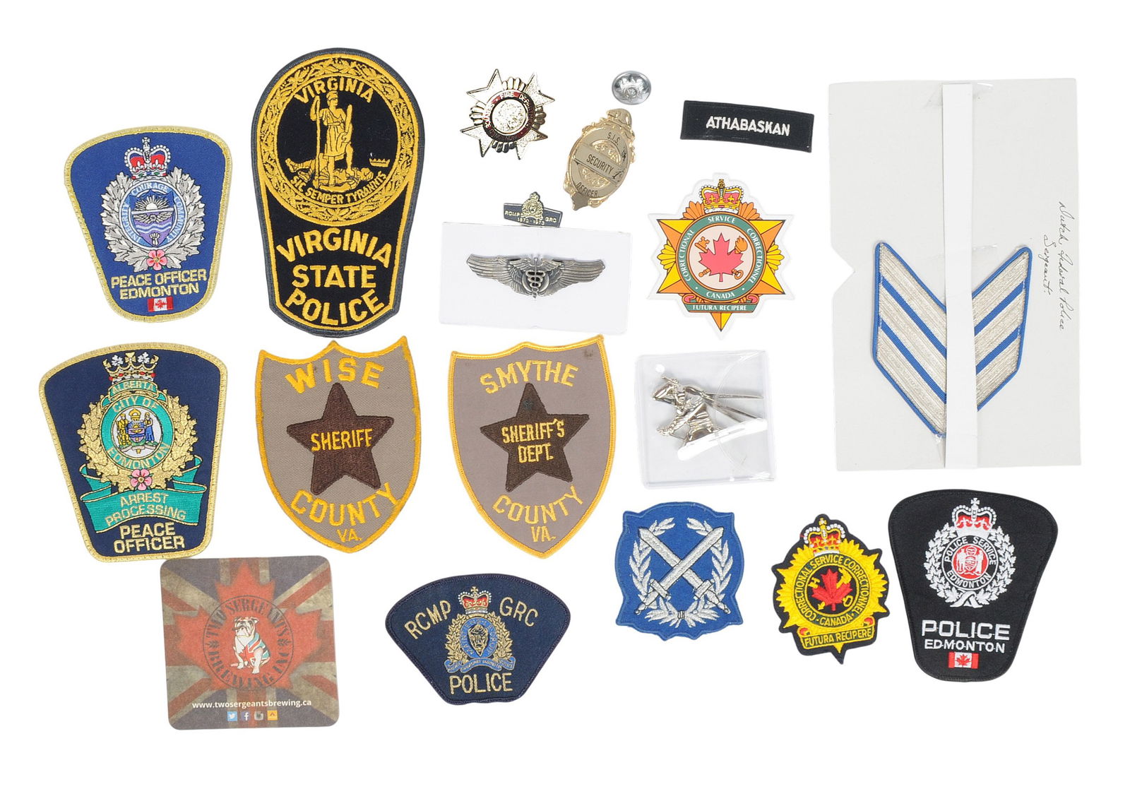 Interesting US and Canadian Law Enforcement Pin, Badge, and Patch Lot of 19(JHB) (1 of 8)