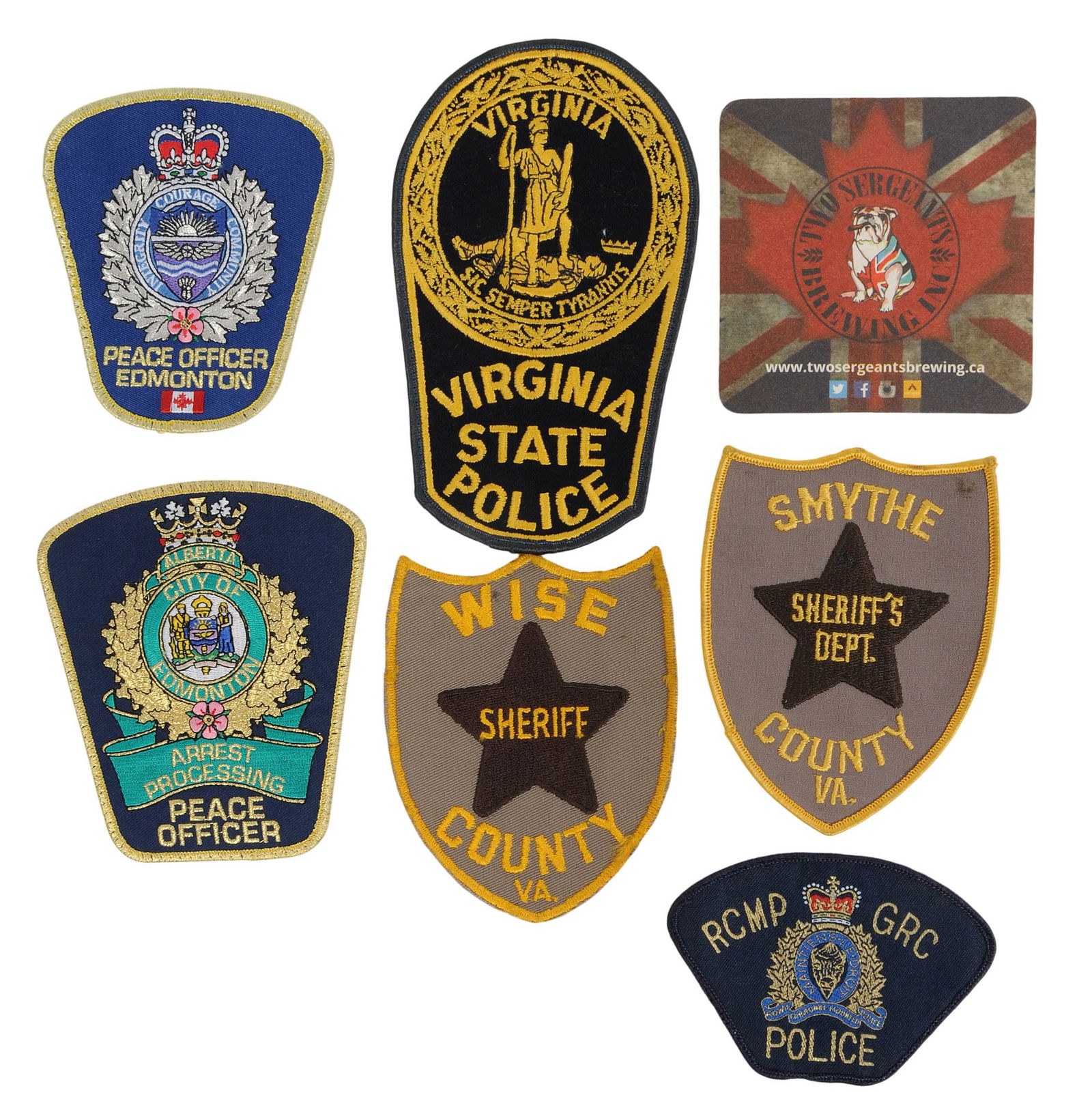 Interesting US and Canadian Law Enforcement Pin, Badge, and Patch Lot of 19(JHB) - 2