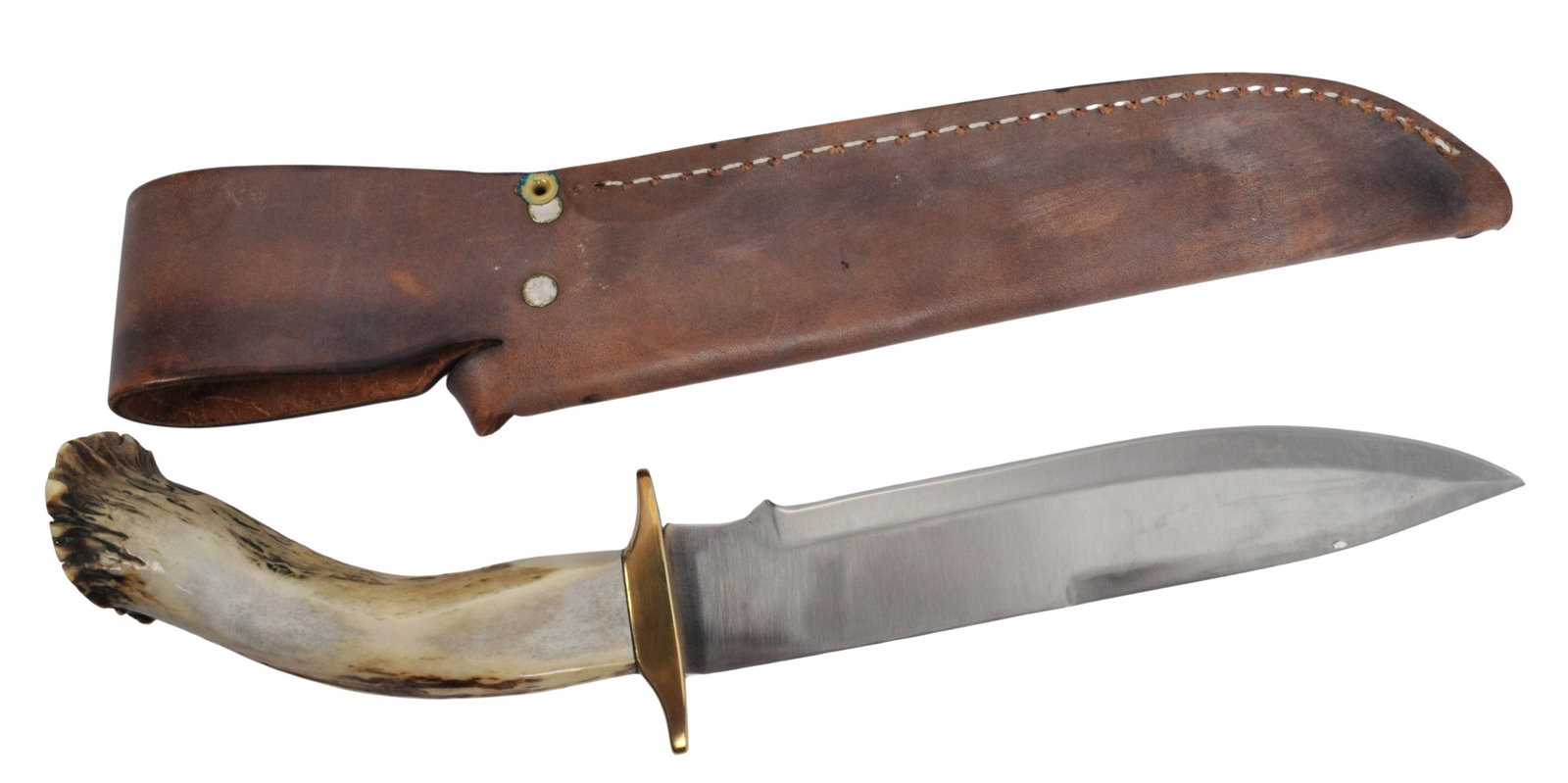 Silver Stag Elk Crown Bowie Fighting Knife (CAH) - 3