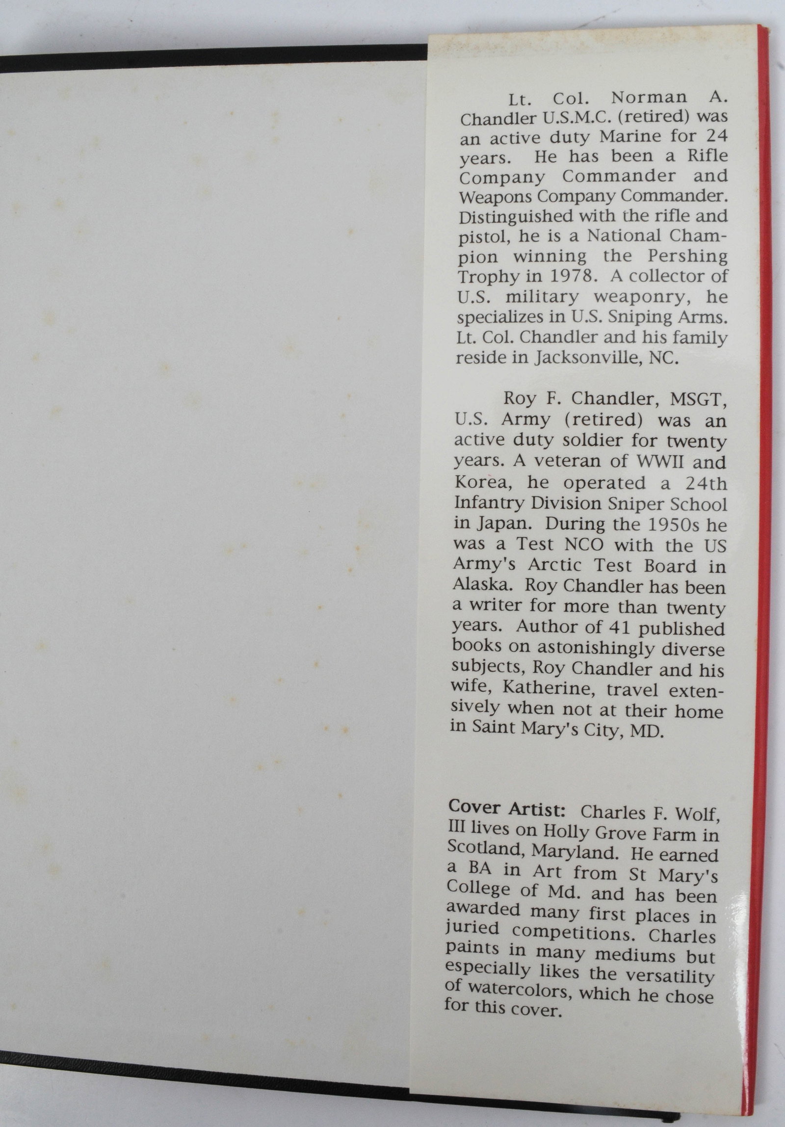 Signed by Carlos Hathcock"Death from Afar Volume II Maine Corp Sniping" by Chandler & Chandler (BCW) - 15