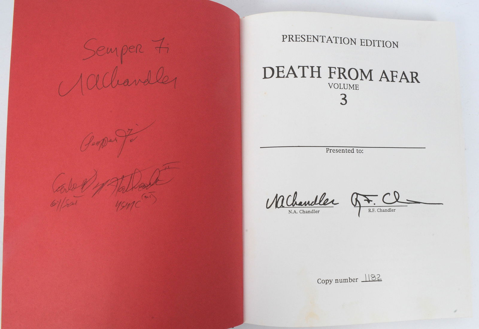 Signed by Carlos Hathcock "Death from Afar Volume III the Black book" by Chandler & Chandler (BCW) - 4