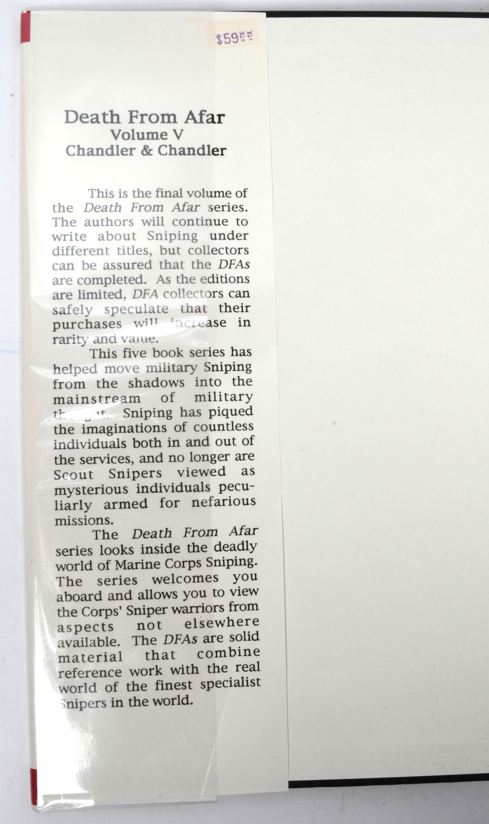 Educational Book "Death from Afar Volume V Marine Corps Sniping" by Chandler & Chandler (BCW) - 2