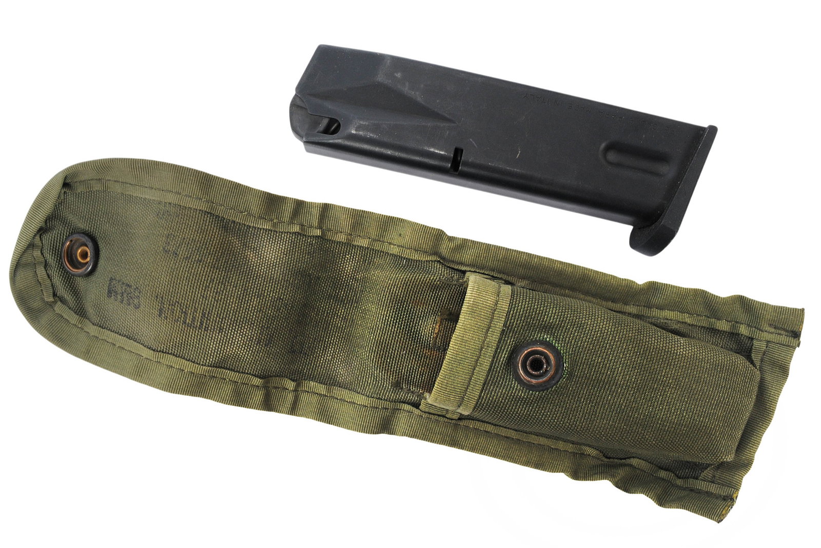 US Military WWII M1 Carbine / M9 Pistol Magazine and Pouch Lot of 6 (BCW) - 6