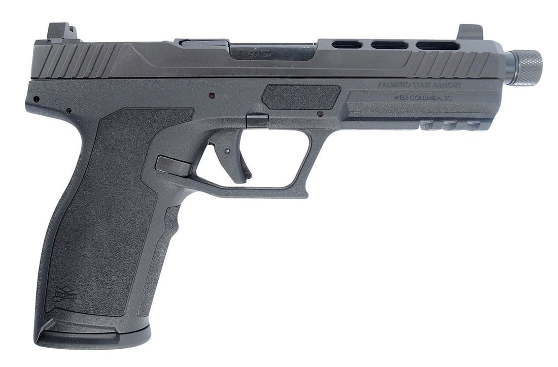 Palmetto State Armory 5.7 Rock 5.7x28mm Semi-auto Pistol FFL Required: RC003641(JGD1): A Palmetto State Armory 5.7 Rock 5.7x28mm Semi-auto Pistol that is in very good condition with a bright and defined bore. The action appears to function properly, and the finish shows little to no